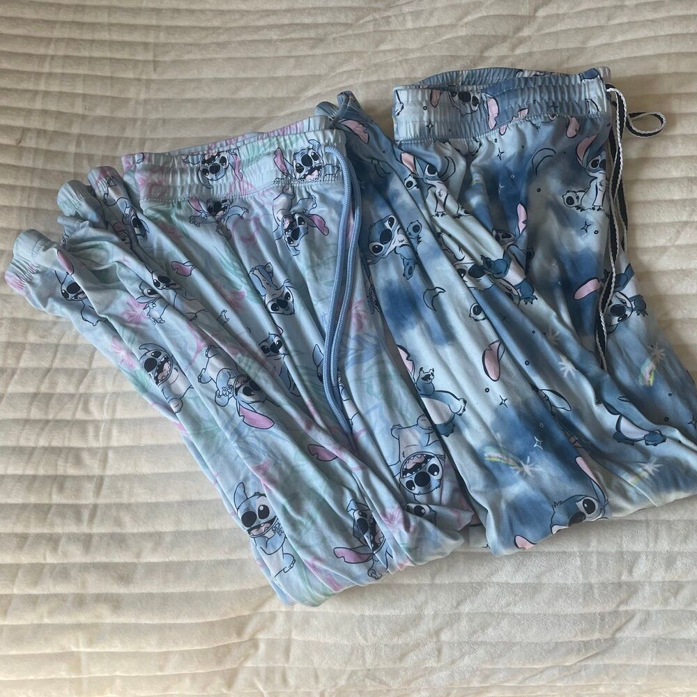 Lilo & Stitch Set of Two Women’s Jogger Style Drawstring Pajama Pants Size XL